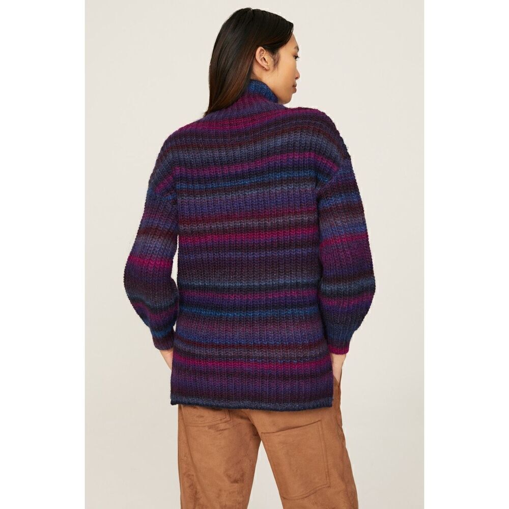 Hatch Purple Striped Maternity Sweater Oversized - Wool Blend - Picture 3 of 13